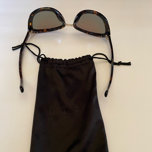 Diff Eyewear Tortoise Shell Cat Eye Mirrored Rose Style Sunglasses - Picture 3 of 9